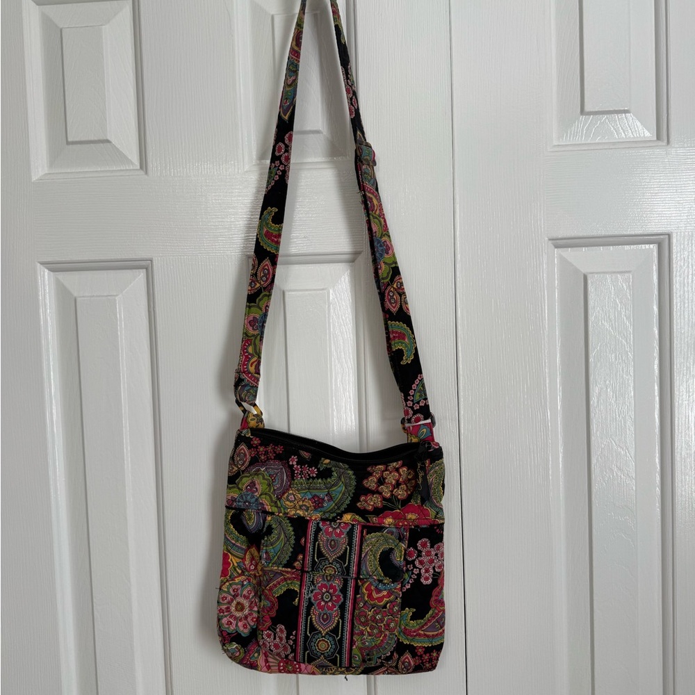 Vera Bradley Black and Pink Paisley Crossbody Bag